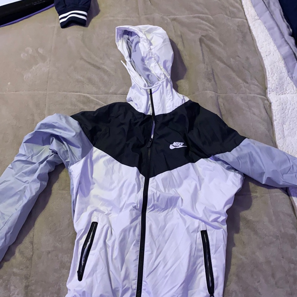 White and Black Nike Windbreaker